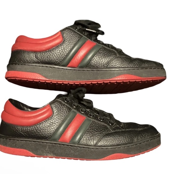 GUCCI Men 8G/ 9 USA Black and Red Men's Sneakers with Box and Duster - Picture 2 of 9